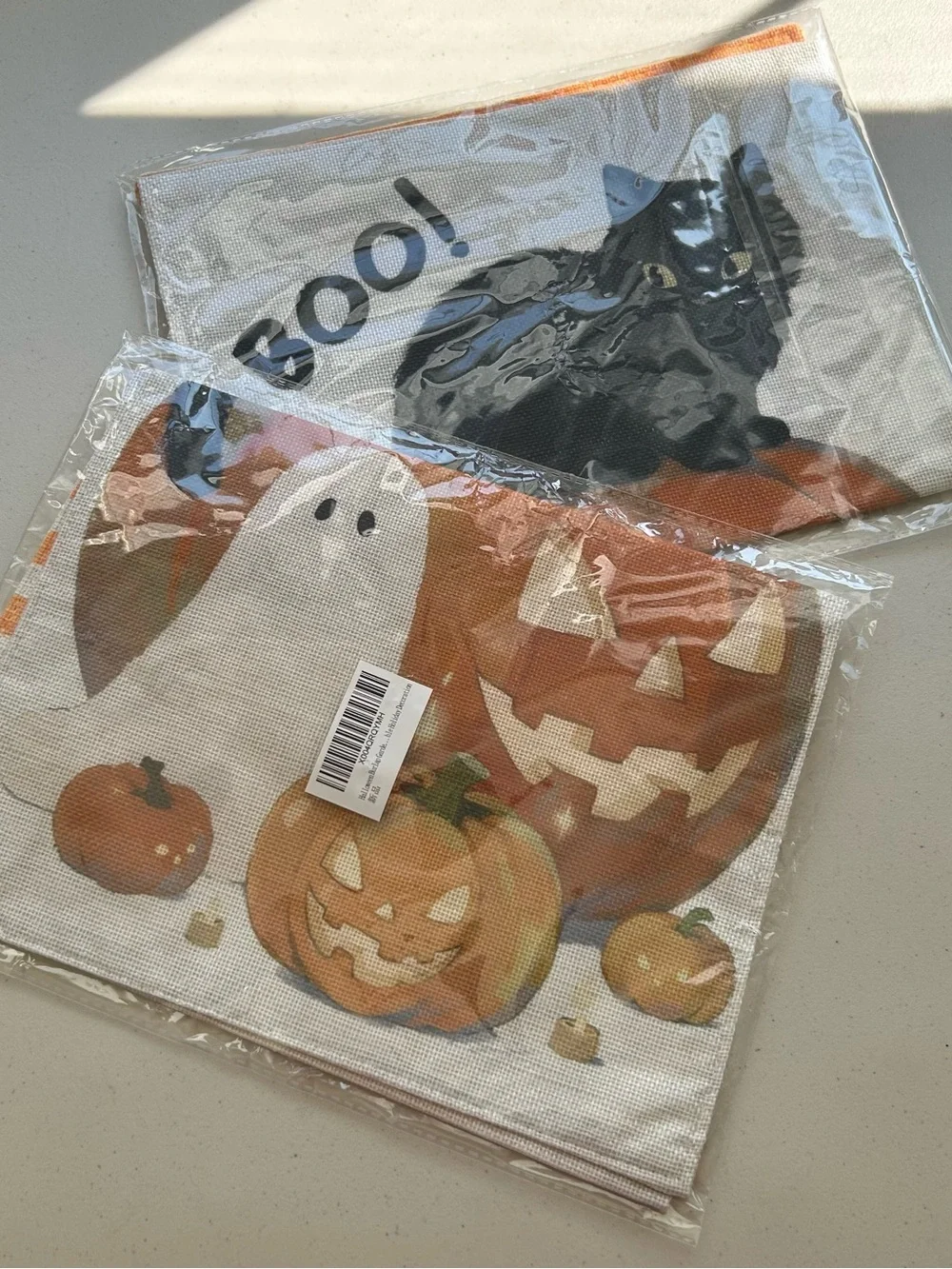 Halloween Burlap Garden Flag Holiday Decorations 2 Pack Two Sided